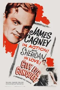 Re Release Prints: CITY FOR CONQUEST, US re-release poster art, from left: James Cagney, Ann Sheridan, 1940