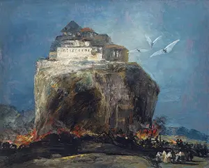 Romanticism Prints: CITY ON A ROCK, by Francisco de Goya