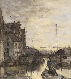 Brush Prints: Cityscape at Night, by Jacob Maris, c
