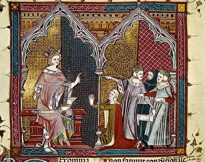 Lawyers Prints: Civil law, 14th c. The king trying slander