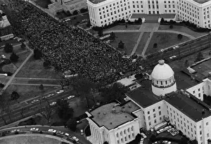 Images Dated 1st March 2007: Civil rights marchers in front of the Alabama State Capitol at the end of their march from Selma to Montgomery