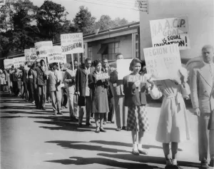 Houston Prints: The Civil Rights Movement began in the late 1940's with small demonstrations such as this one by NAACP youth