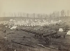 Landscapes Prints: US Civil War, 1861-65. Soldiers of 36th Pennsylvania Infantry drill at Camp Northumberland outside Washington DC