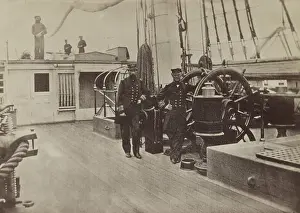 Admirals Prints: US Civil War. Admiral David Farragut and Captain Percival Drayton on deck of frigate USS Hartford