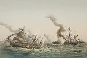 Seaman Prints: US Civil War. Battle of Cherbourg