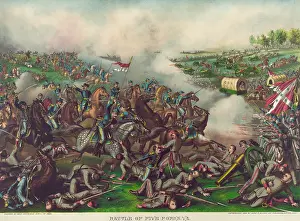 Standards Prints: US Civil War. Battle of Five Forks, Virginia, April 1, 1865. Union cavalry commander, Gen