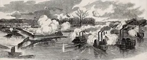 Ships Prints: US Civil War, Battle of Fort Henry, Tennessee, Feb. 6, 1862