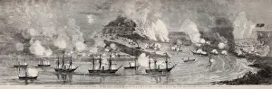 Shelling Prints: US Civil War. Battle of Forts Jackson and St