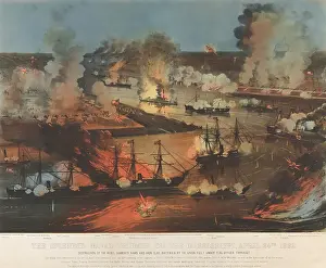 Shelling Prints: US Civil War. Battle of Forts Jackson and St