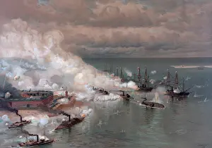 Cannons Prints: US Civil War. Battle of Mobile Bay, Aug. 5, 1864