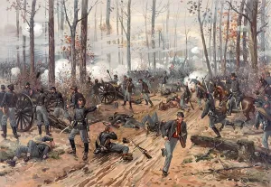 Thulstrup Prints: The Civil War. The battle of Shiloh. Chromolithograph by Thulstrup de Thure, 1888