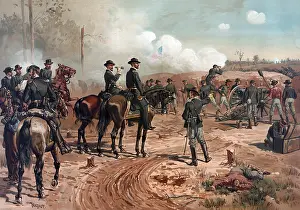Sherman Prints: The Civil War. The battle Siege of Atlanta. Chromolithograph by Thulstrup de Thure, 1888