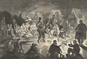 Guards Prints: US Civil War. BIVOUAC FIRE ON THE POTOMAC
