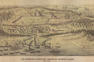 Coastline Prints: US Civil War, Burnside expedition landed at Roanoke Island