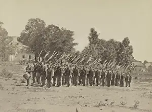 Lcgr1810 Prints: US Civil War. Company G, 22d New York State Militia drills near Harpers Ferry