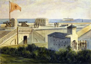 Charleston Prints: The Civil War, Fort Moultrie, Charleston Harbor, by A. Vizitelly, 1861
