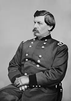 US Civil War General, George McClellan, in seated portrait by Mathew Brady Studio, 1861