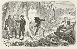 Cannons Prints: US Civil War. General Ulysses Grant at the Battle of Shiloh (aka Battle of Pittsburg Landing)