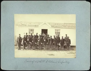 Group Photo Prints: The Civil War, group of 21 African American men holding musical instruments