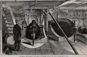 Seaman Prints: US Civil War, interior of the turret of Union ironclad monitor USS Montauk