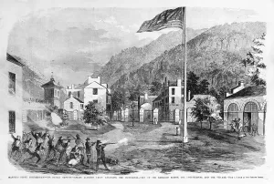 Militia Prints: The Civil War. John Brown's Harper's Ferry insurrection on October 17, 18 59
