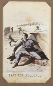 Images Dated 24th December 2007: The Civil War, Life in Camp, Late For Roll Call