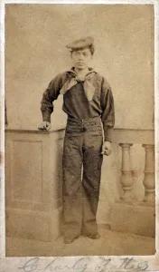 Images Dated 12th June 2008: Civil War. A Negro sailor, Charles Batties, in uniform. carte de visite ca. 1860s