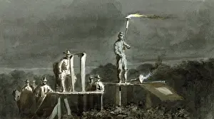 Platform Prints: The Civil War. Night signalling by torches across the James River