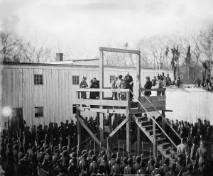Conspiracy Prints: The Civil War, reading the death warrant for the execution of Confederate Officer Henry Wirz