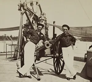 Seaman Prints: US Civil War. Two sailors on deck of Union ship