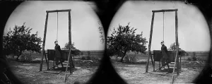 Stereo Photo Prints: The Civil War, stereoview of an executed African American man