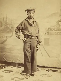 15 25 Years Old Prints: US Civil War. Studio portrait of an African American sailor, in the Union Navy, c. 1863-65