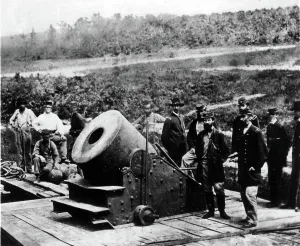 Mortars Prints: CIVIL WAR-The Dictator, a1 13-inch mortar in front of Petersburg