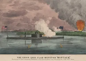 Lcgr1810 Prints: US Civil War, Union ironclad monitor USS Montauk