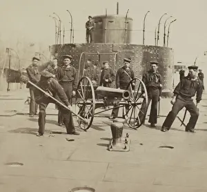 Seaman Prints: US Civil War, Union sailors on the deck of the monitor USS Lehigh
