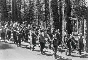 Tools Prints: Civilian Conservation Corps (CCC) work force in Yosemite National Park