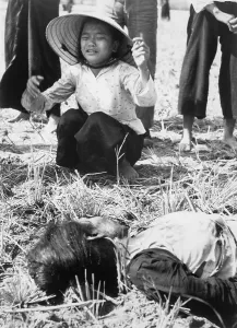 War Victims Prints: Civilians killed by homemade Viet Cong mine near US Air Base