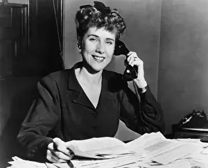 Papers Prints: Clare Booth Luce at desk, ca. 1947
