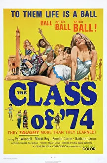 Motorcycle Prints: THE CLASS OF 74, (aka THE ROOMMATES), US poster, Marki Bey (raised arm), 1973
