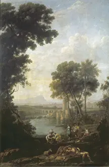 Claude Lorrain 1600 1682 Prints: Claude Lorrain (1600-1682). Landscape with the Finding of Moses