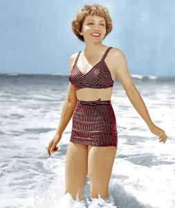 Swimsuit Prints: Claudette Colbert, ca. 1941