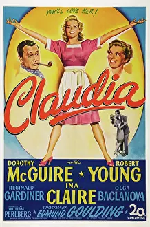 Smoking Pipe Prints: CLAUDIA, US poster, top from left: Ina Claire