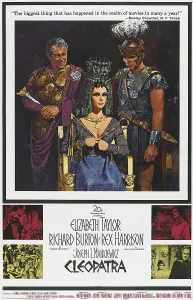 CLEOPATRA, top l-r: Rex Harrison, Elizabeth Taylor, Richard Burton on poster art, 1963, TM and Copyright 20th Century Fox Film Corp