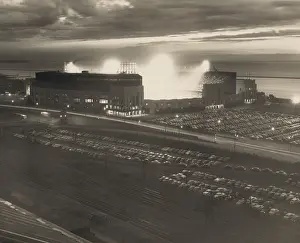 Lcgr1805 Prints: Cleveland Municipal Stadium during Cleveland Indians vs
