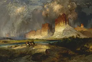 Cliffs of the Upper Colorado River, 1882, Wyoming Territory, by Thomas Moran, 1837-1926, American, landscape painting, oil on canvas