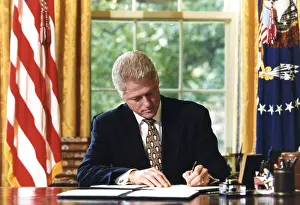 Law Making Prints: Bill Clinton signing a bill which included a line-item veto on Aug