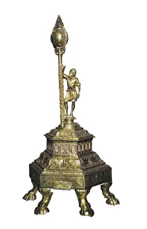Watch Prints: Clock in golden bronze (17th c)