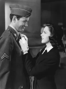 Straightening Tie Prints: THE CLOCK, from left: Robert Walker, Judy Garland, 1945
