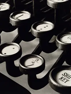 Typewriter Prints: Close up photograph of keys of a manual typewriter