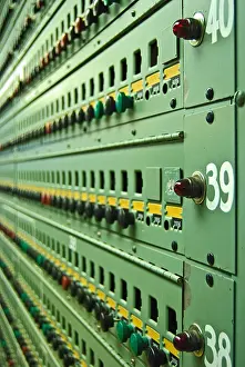 Control Room Prints: Close-up of switches in the control room of Reactor B